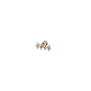 4 cz gem tragus bar